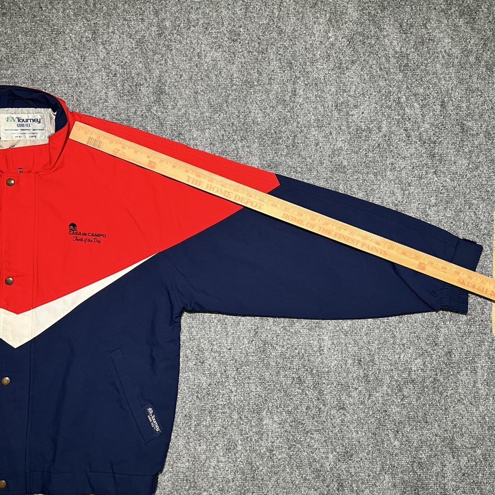 Tourney Gore-Tex Waterproof Windproof Breathable Jacket Men Large Red White Blue - Picture 6 of 7